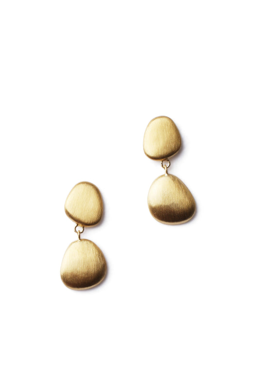 Sand Pebble Double Drop Earrings