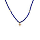 18 KT Gold 4 Clover Diamond Lapis Necklace